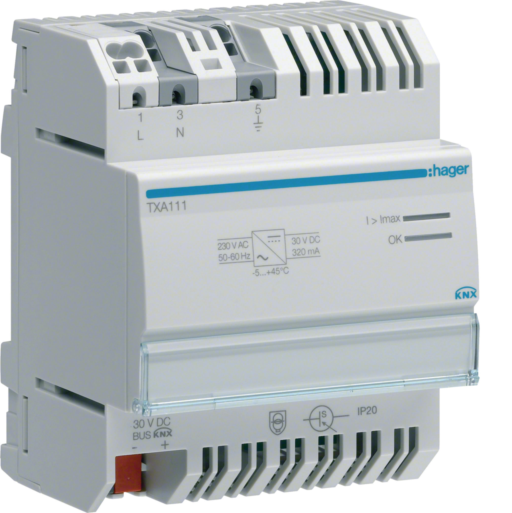 Hager Spg. Versorg. 1 Ausg, 1 Drossel, 320mA