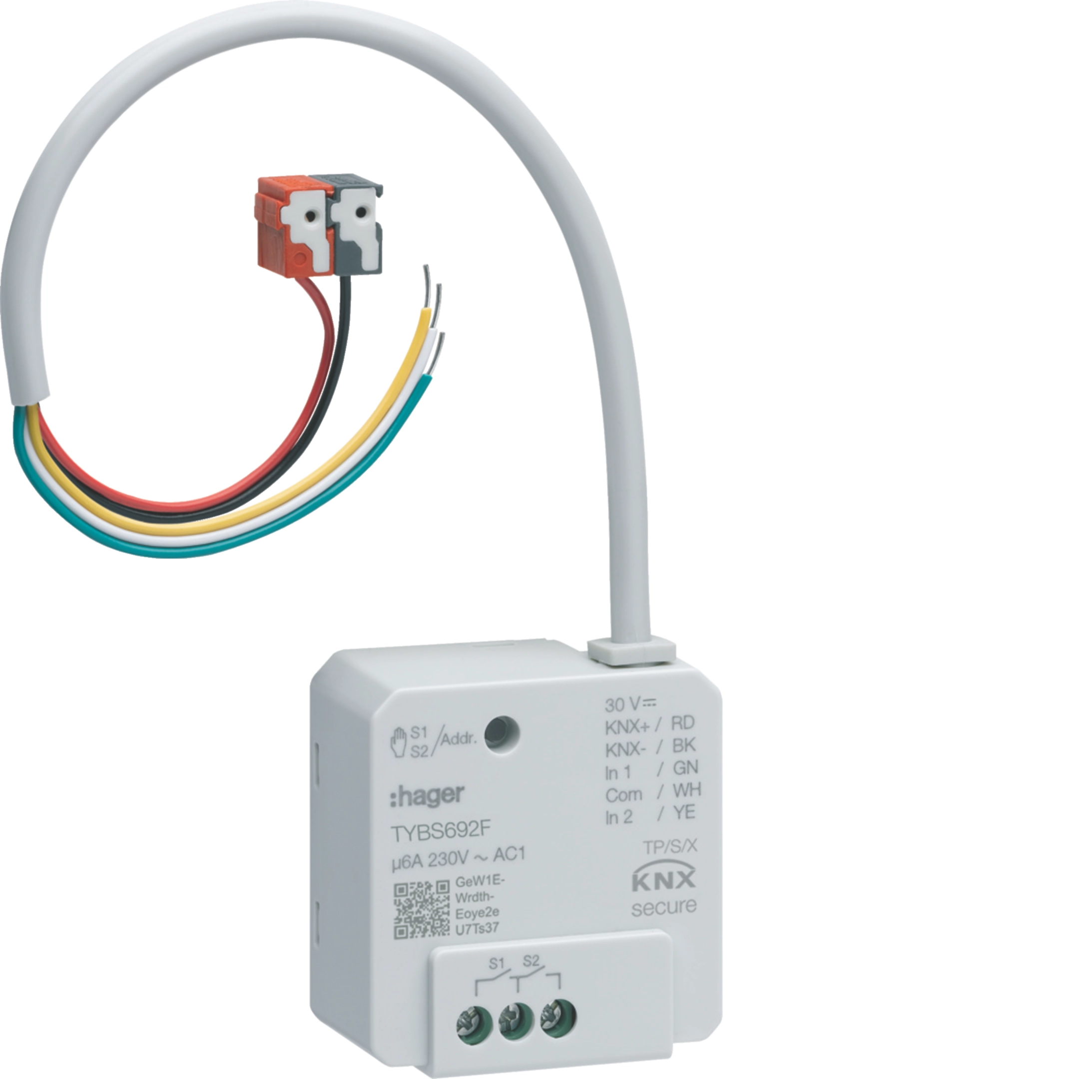 Hager Schalt/Jalousieausg KNX, 2/1f, 2Eing Unterputz, 6A